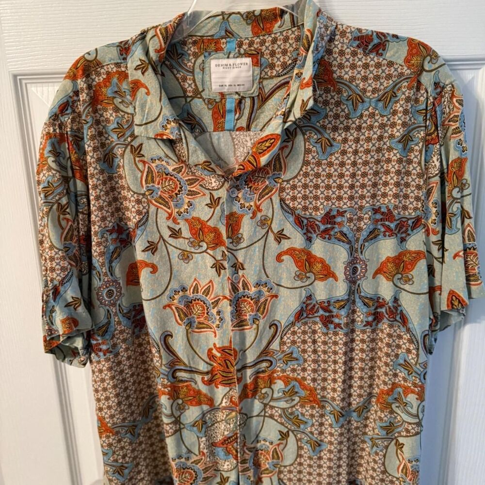 Denim-and-flower Men's multi Polo-shirts